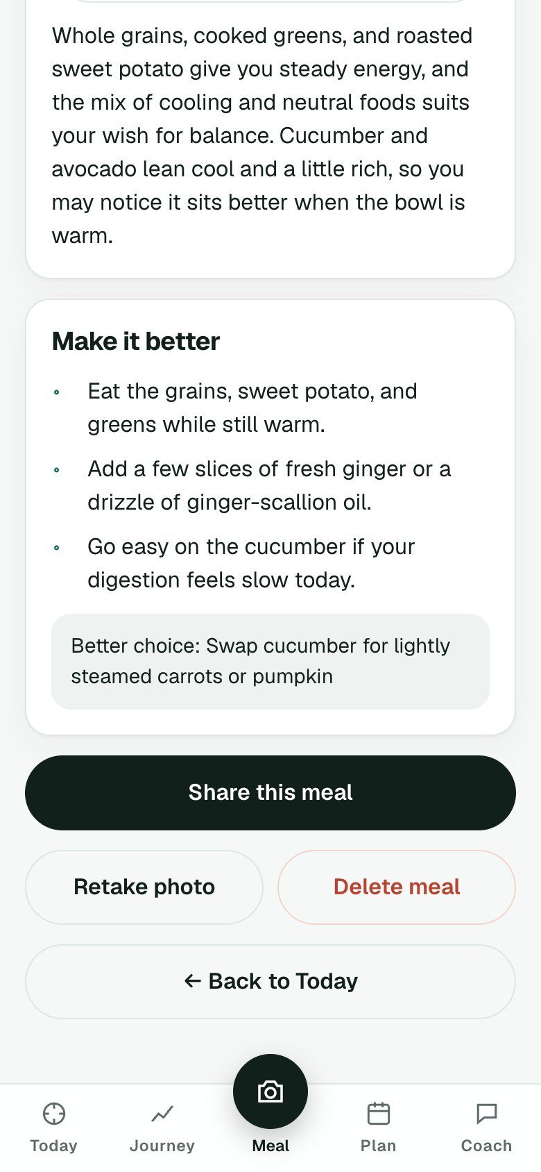 Make it better: tips and a better choice to swap cucumber for steamed carrots